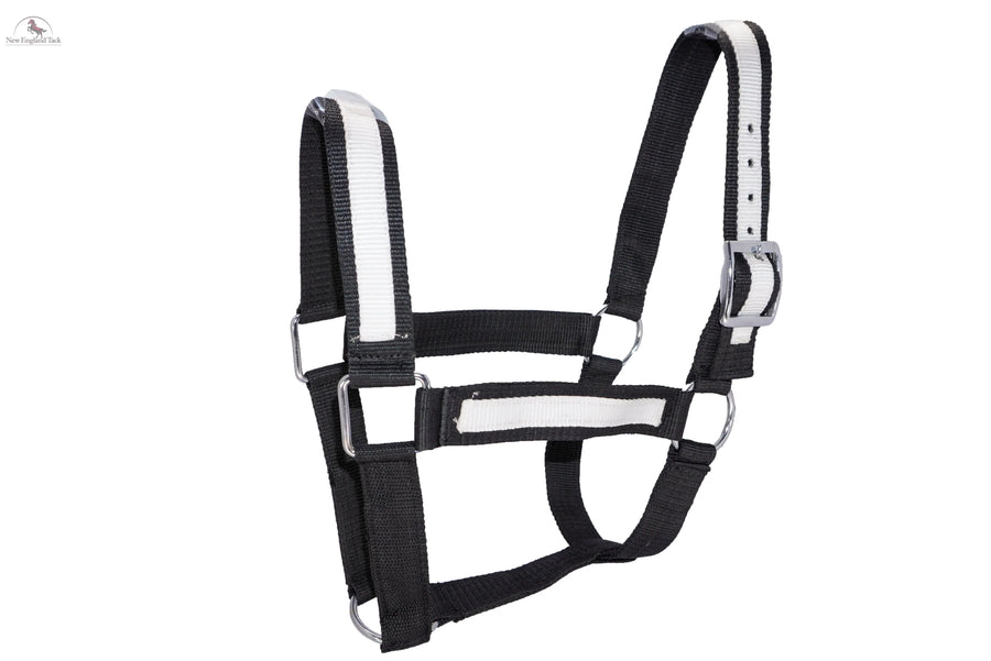 Resistance Premium Nylon Draft Halter with Overlay - Adjustable Horse Halter for Draft Size - Multiple Colors (Navy Blue, Black, Brown, Purple) - SS Hardware NewEngland Tack