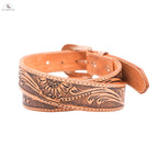 Resistance Premium Western Cowgirl Cowboy Floral Tooled  Argentinian Leather Belt NewEngland Tack