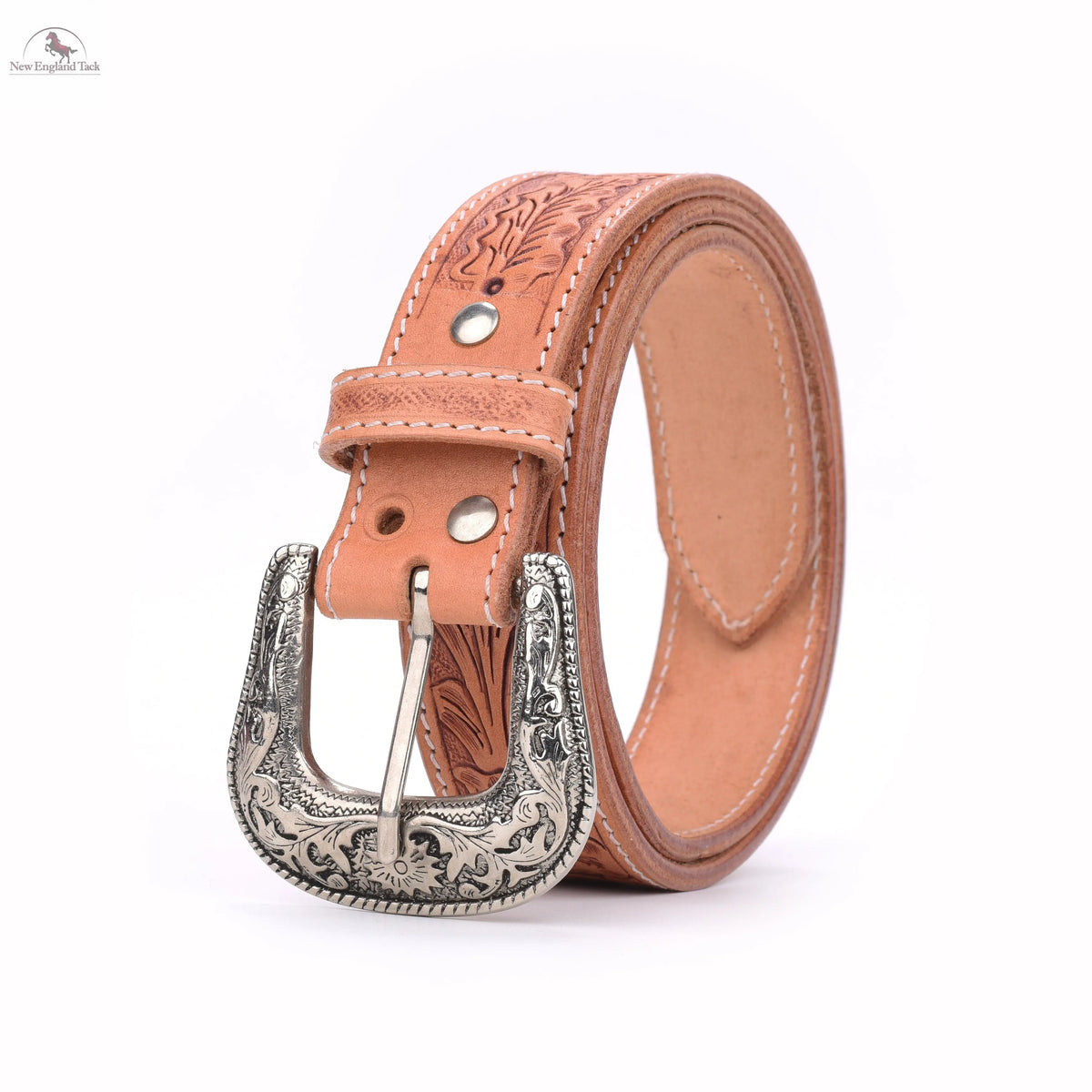 Resistance Premium Western Cowgirl Cowboy Floral Tooled  Argentinian Leather Belt NewEngland Tack