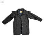 Resistance Unisex Western Oilskin Waterproof Duster Coat, Workwear Kids Rain Coat With Brass Button And Pockets NewEngland Tack