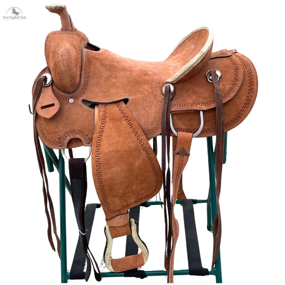 Resistance Western Border Tooled Rough Out Ranch Saddle NewEngland Tack