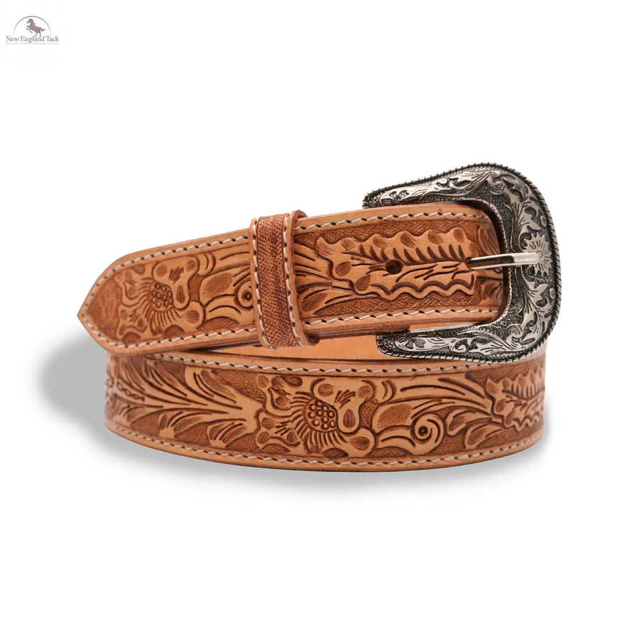 Resistance Western Cowgirl Cowboy Floral Tooled  Argentinian Leather Belt NewEngland Tack