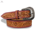Resistance Western Cowgirl Cowboy Floral Tooled  Argentinian Leather Belt NewEngland Tack