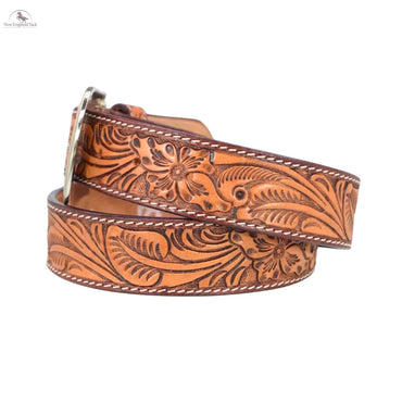 Resistance Western Cowgirl Cowboy Floral Tooled  Argentinian Leather Belt NewEngland Tack