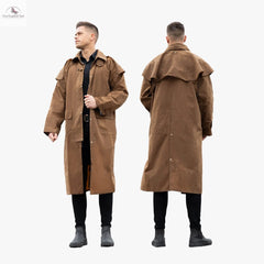 Resistance Western Oilskin Waterproof Duster Coat