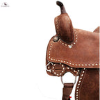 Pleasure Trail Rough Out Buck Stitched All Size Both Adults & Kids Western Horse Saddle With Suede Seat NewEngland Tack