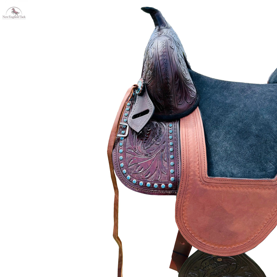 Resistance Western Pleasure Treeless Horse Saddle With Beads On The Skirt NewEngland Tack