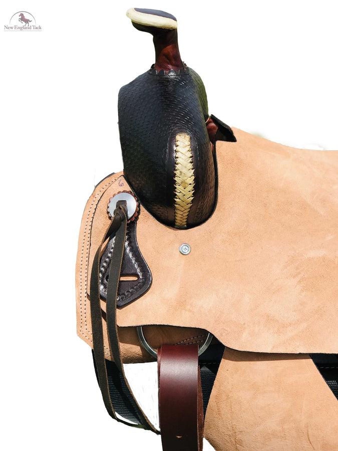 Resistance Western Roughout All Around Saddle With Basket Weave Tooling NewEngland Tack