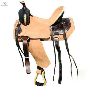 Resistance Western Roughout All Around Saddle With Basket Weave Tooling NewEngland Tack