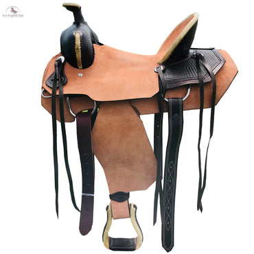 Resistance Western Roughout All Around Saddle With Basket Weave Tooling NewEngland Tack