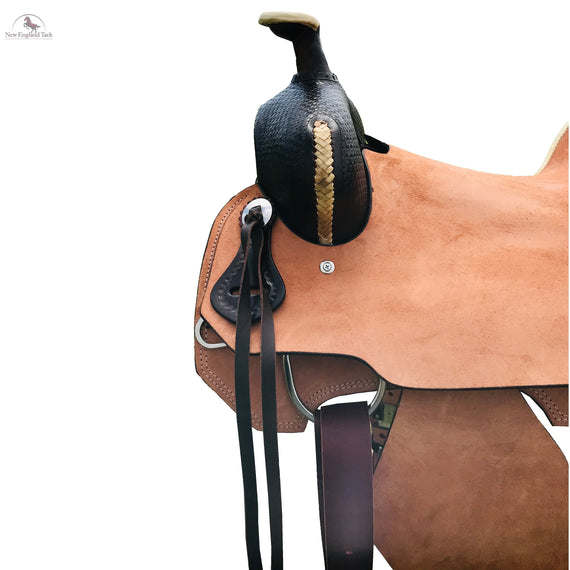 Resistance Western Roughout All Around Saddle With Basket Weave Tooling NewEngland Tack