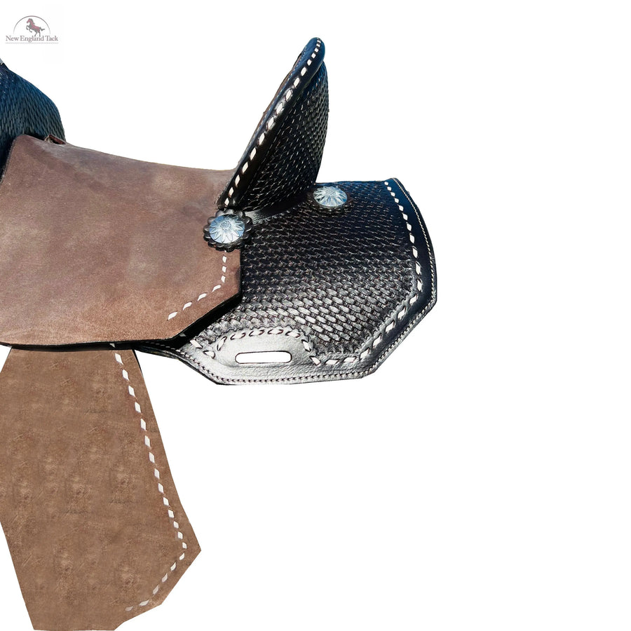 Resistance Youth Rough Out Hard Seat Western Ranch Saddle With Basket Weave Tooled Newenglandtack