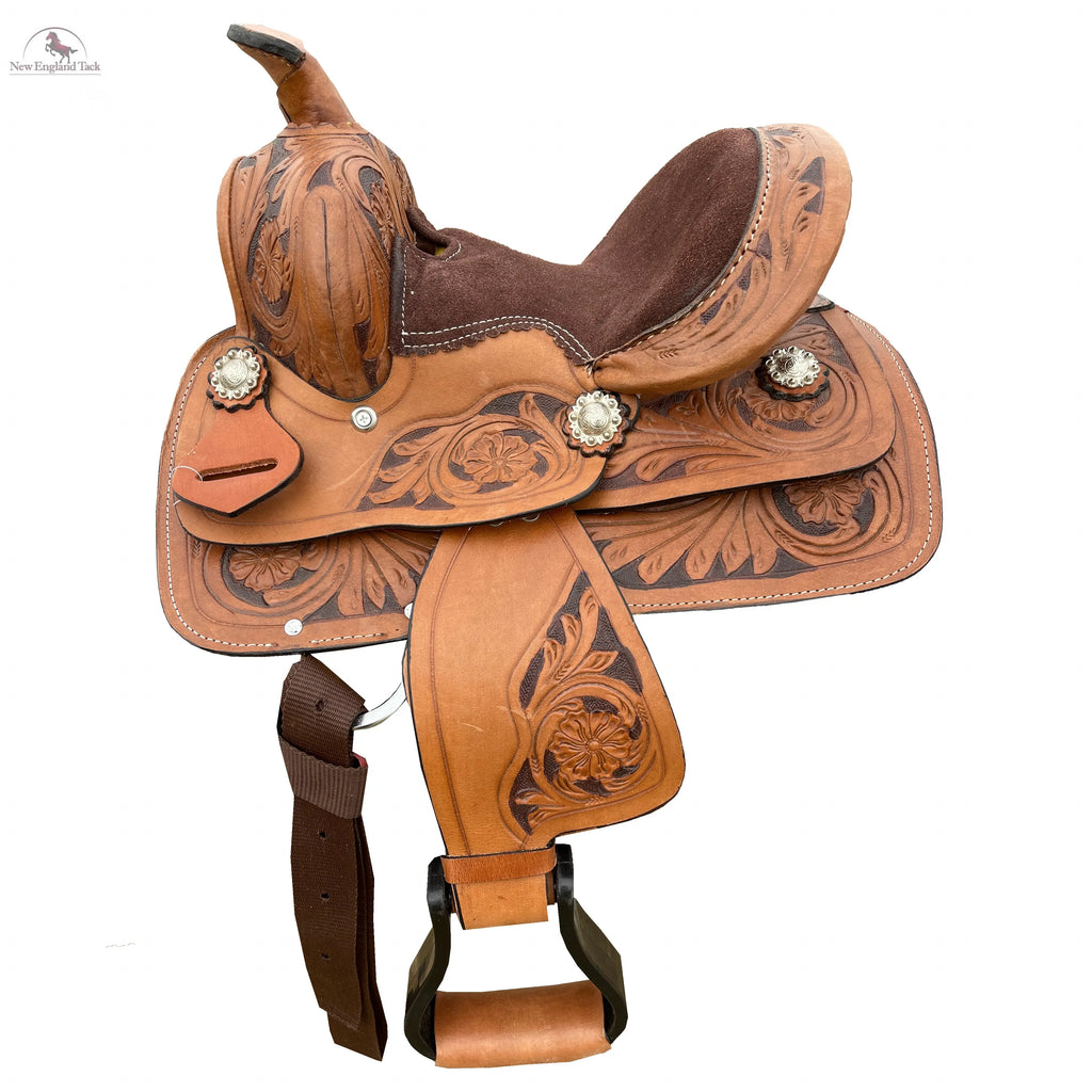 Resistance Youth Western Barrel Saddle Floral Tooled NewEngland Tack