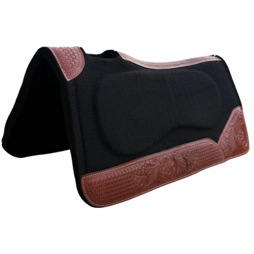 Resistance 31 x 32 Felt Gel Saddle Pad 1" Contoured Wither Relief Western Tooled