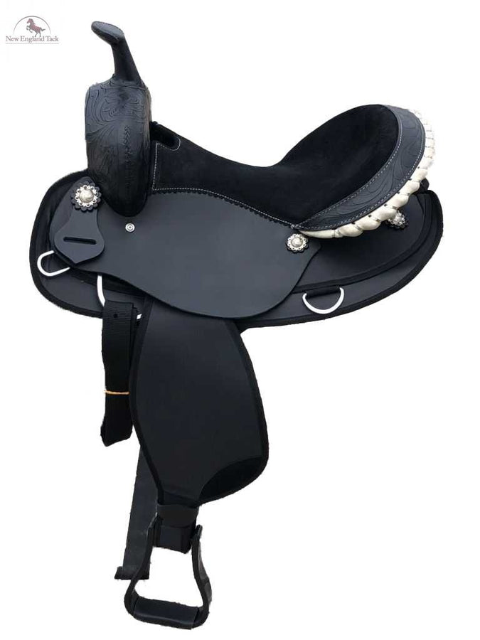 Suede Seat Pleasure Trail Western Saddle | Affordable Lightweight Saddle | Comfortable Suede Seat Western Saddle | Available Seat Sizes 14” 15” 16” 17” NewEngland Tack