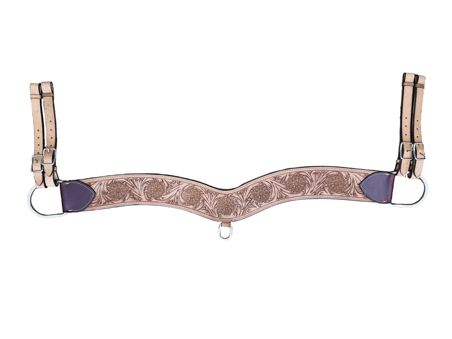 Tan Floral Tooled Tripping Collars | 28inch - 36inch NewEngland Tack