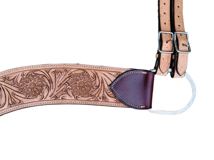 Tan Floral Tooled Tripping Collars | 28inch - 36inch NewEngland Tack