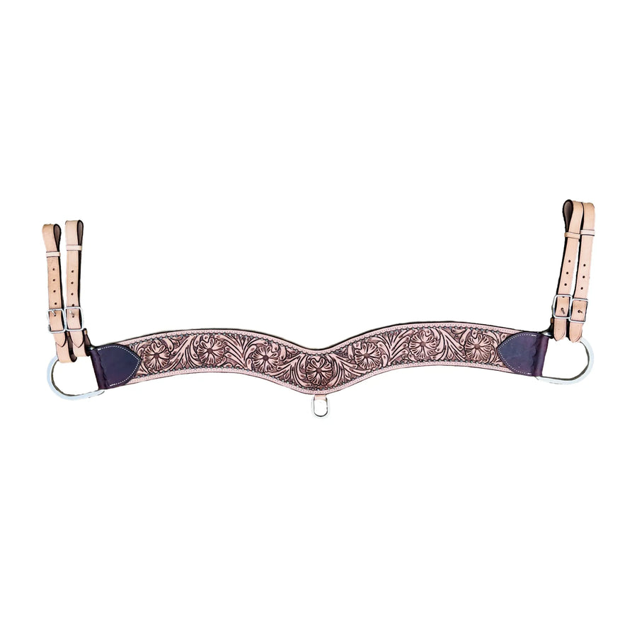 Tan Floral Tooled With Floral Beads Tripping Collars | 28inch - 36inch NewEngland Tack