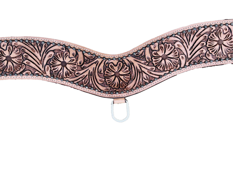 Tan Floral Tooled With Floral Beads Tripping Collars | 28inch - 36inch NewEngland Tack