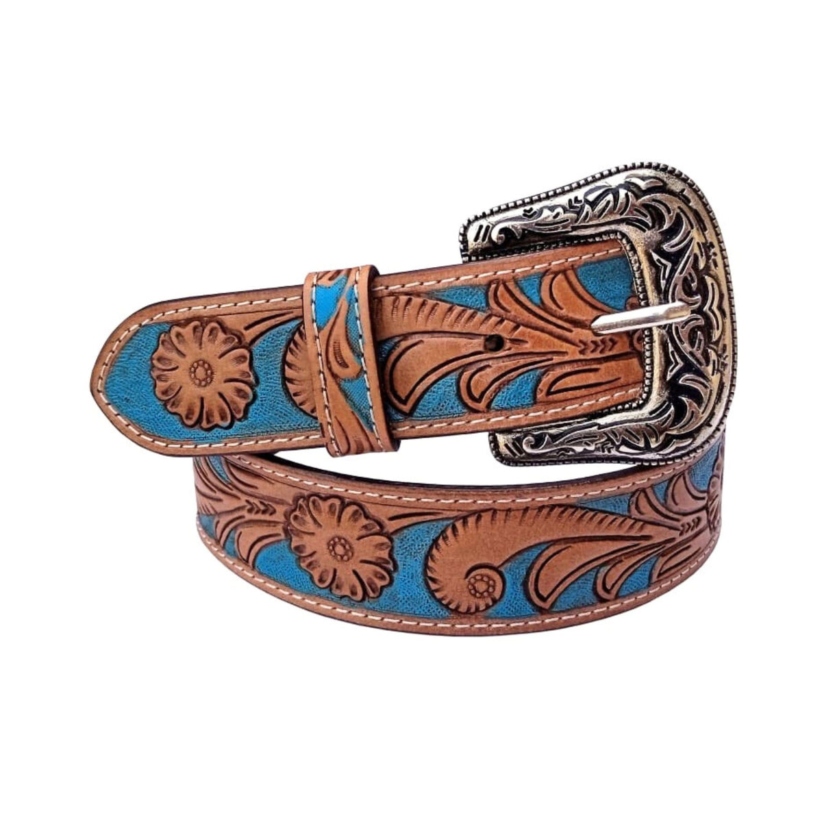 Resistance Classic Western Style Full Grain Leather Belt 1-1/2"(38mm) Wide- Comfortable Accessory With Free Buckle
