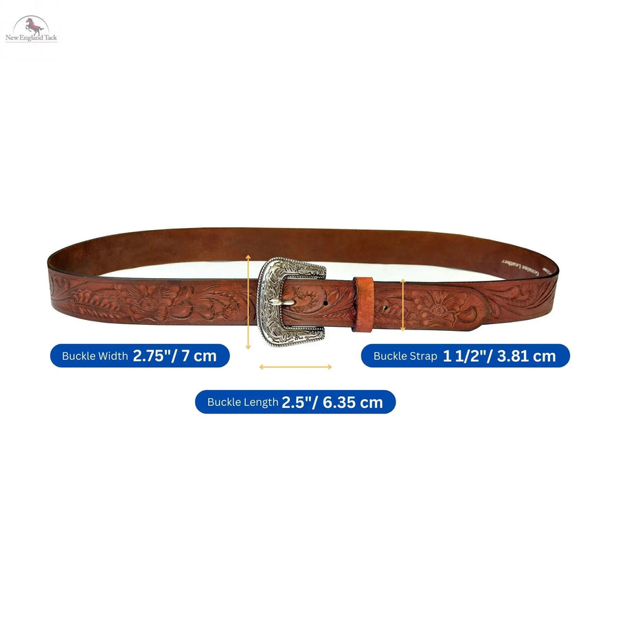 Western Belt - Floral Tooled Leather NewEngland Tack