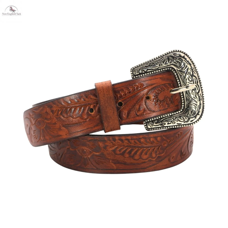 Western Belt - Floral Tooled Leather NewEngland Tack