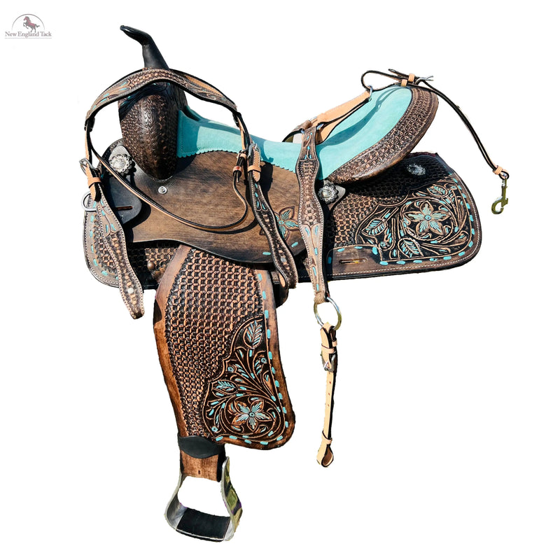 Selle Western Ridex En Cuir Premium – Taille 15" – Pour Barrel Racing – Fabriquée En Inde