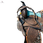Western Horse Antique Barrel Saddle Leather 14" 15" 16" 17" 18" With Tack set Newenglandtack