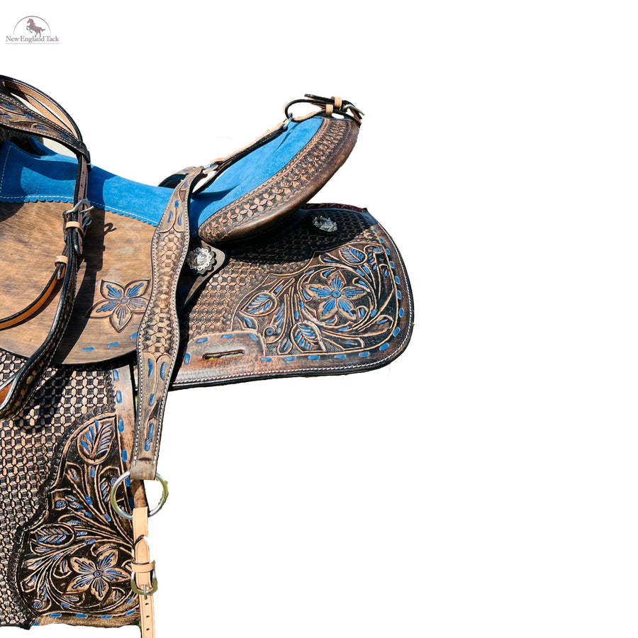 Western Horse Antique Barrel Saddle Leather 14" 15" 16" 17" 18" With Tack set Newenglandtack