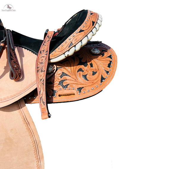 Resistance Western Horse Barrel Saddle Leather 14" 15" 16" 17" With Free Tack set NewEngland Tack