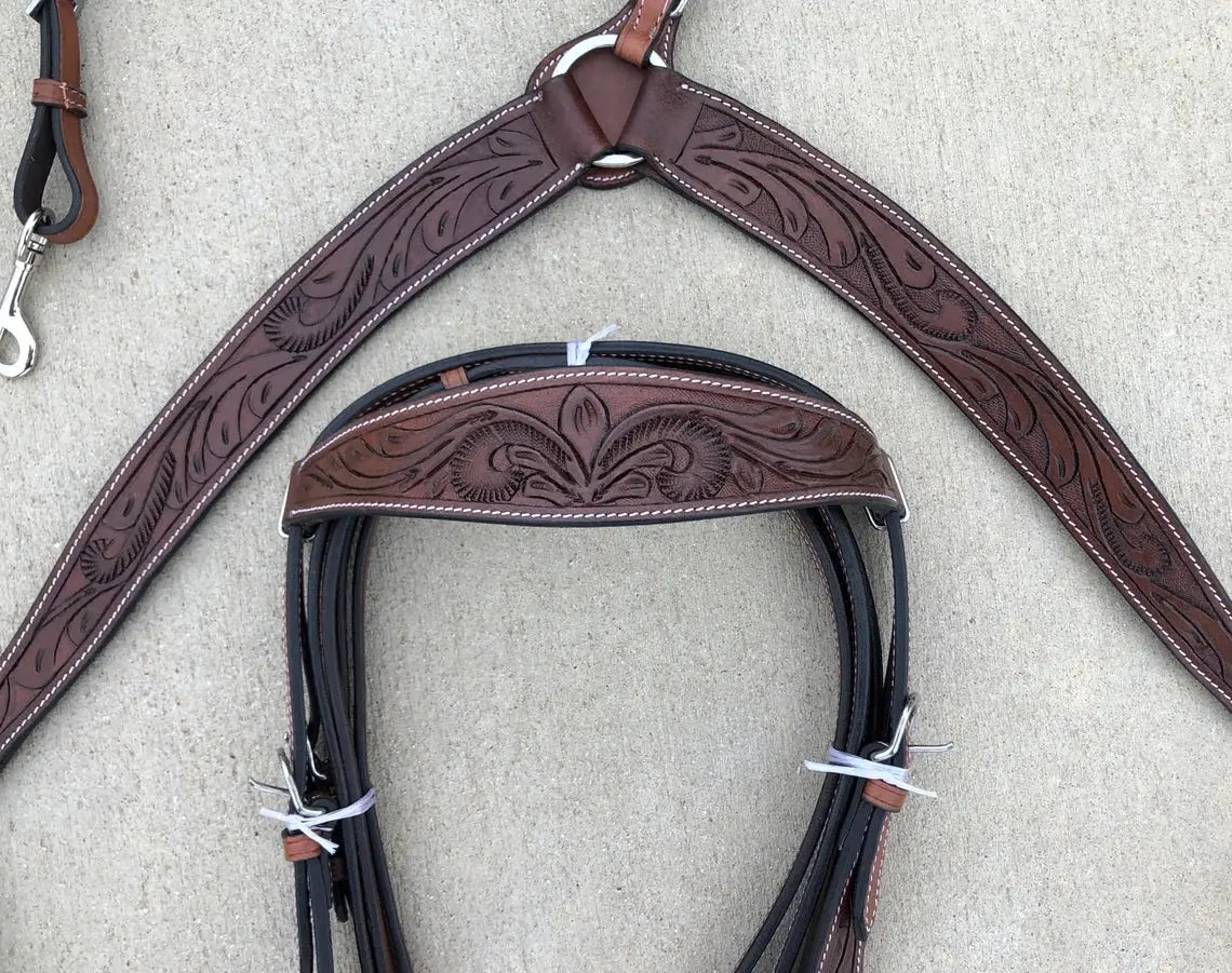 Western Horse Pleasure Saddle - Genuine Leather 15