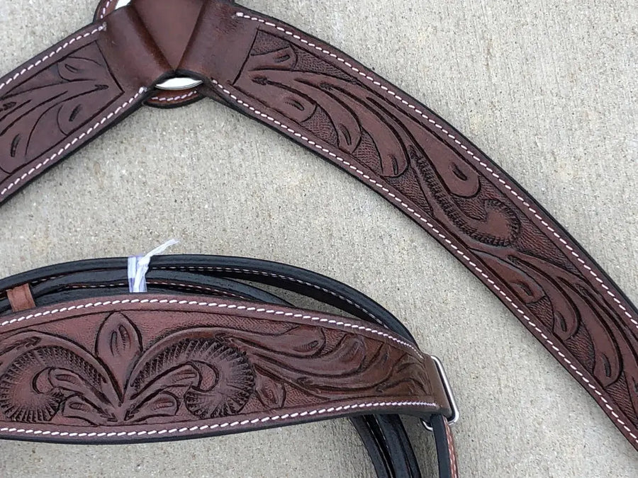 Western Horse Pleasure Saddle - Genuine Leather 15" 16" 17" 18" With Free Tack set - NewEngland Tack