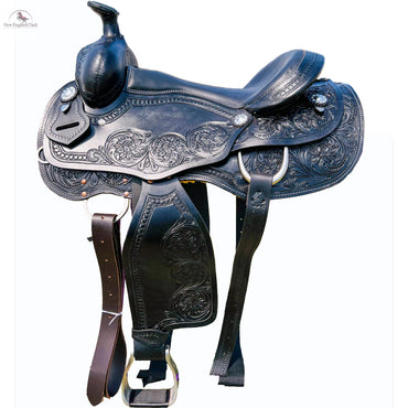Resistance Western Horse Pleasure Saddle - Genuine Leather 16" 17" 18" NewEngland Tack