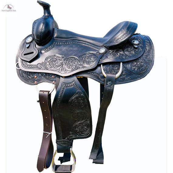 Resistance Western Horse Pleasure Saddle - Genuine Leather 16" 17" 18" NewEngland Tack