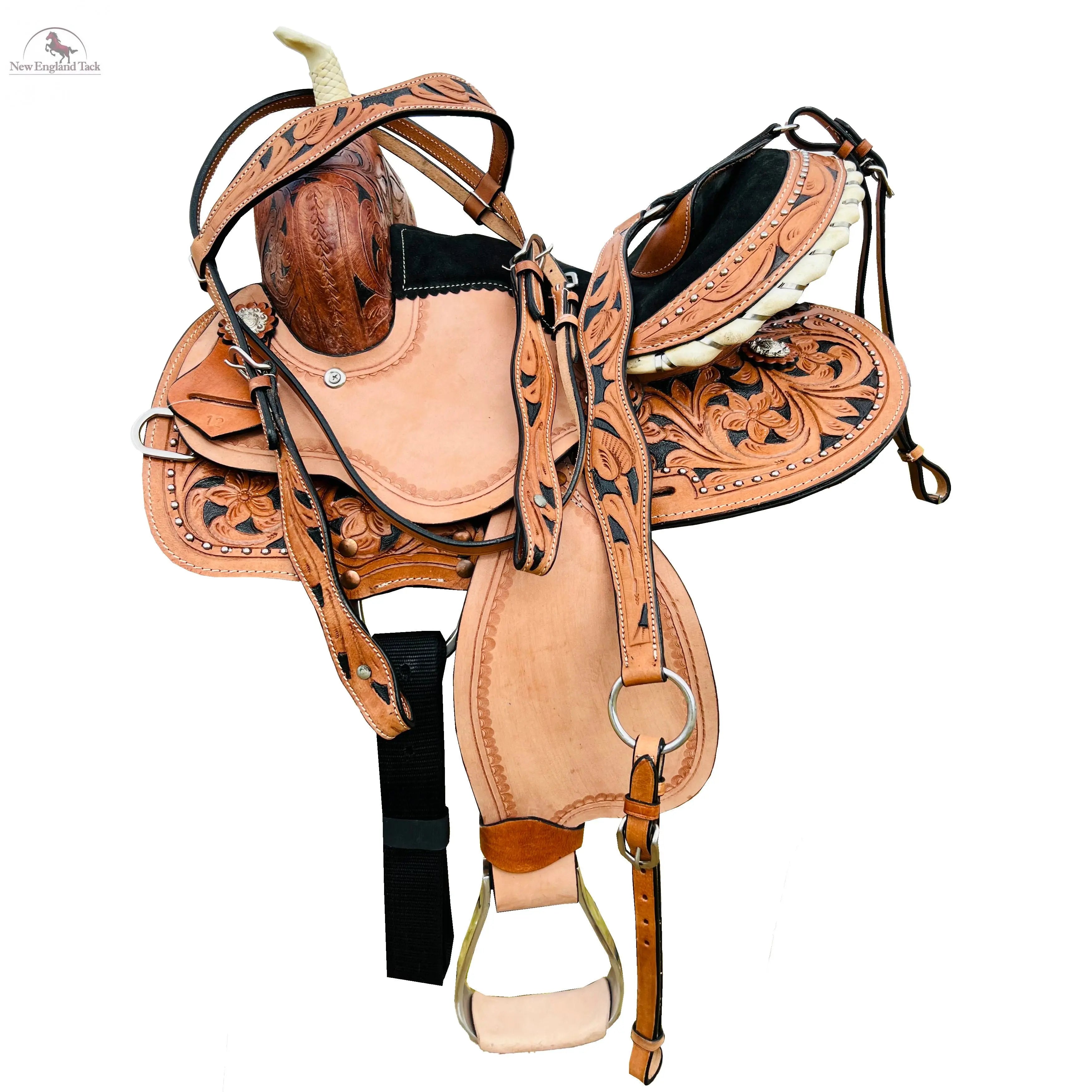 Western Horse Saddle-Barrel Trail Youth-Kids Leather 10