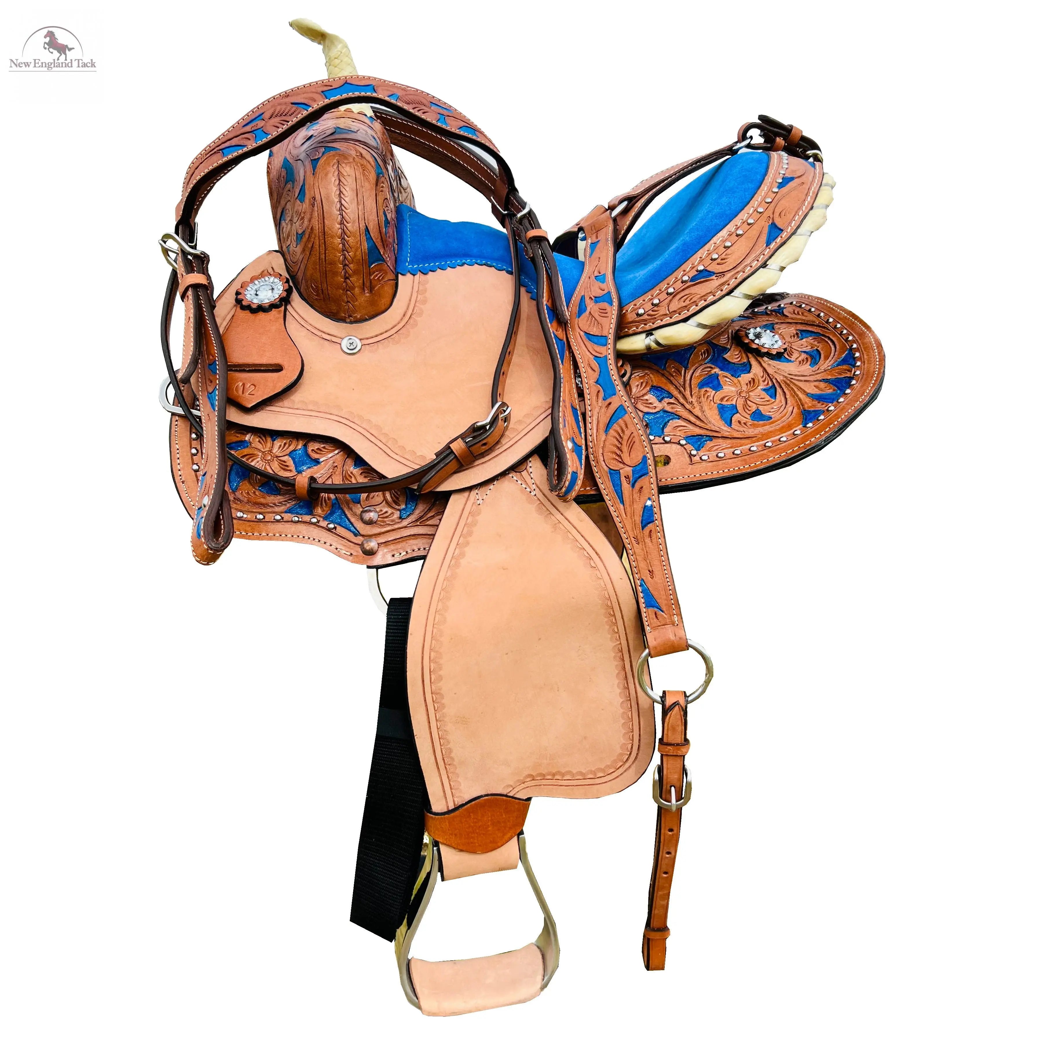 Western Horse Saddle-Barrel Trail Youth-Kids Leather 10