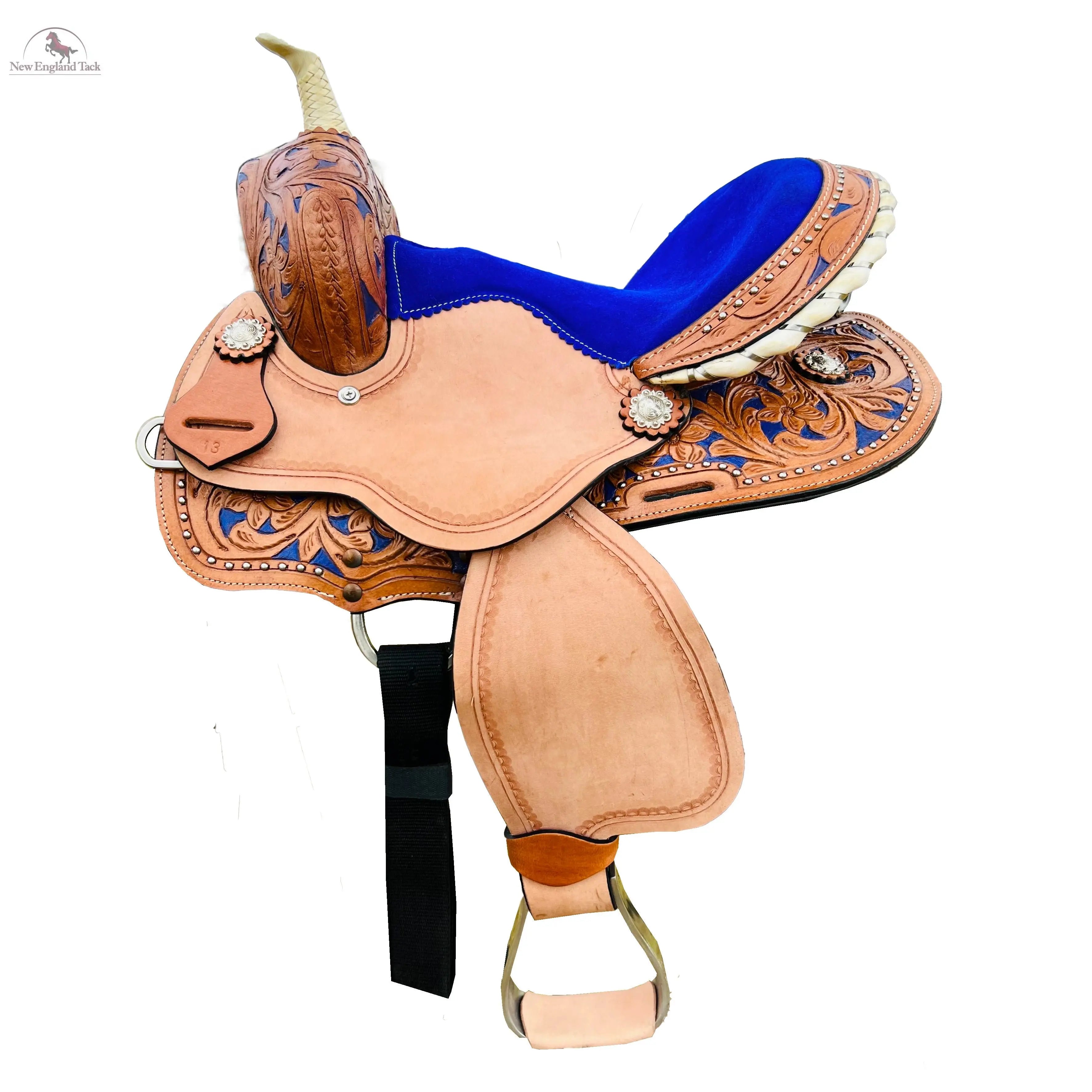 Western Horse Saddle-Barrel Trail Youth-Kids Leather 10