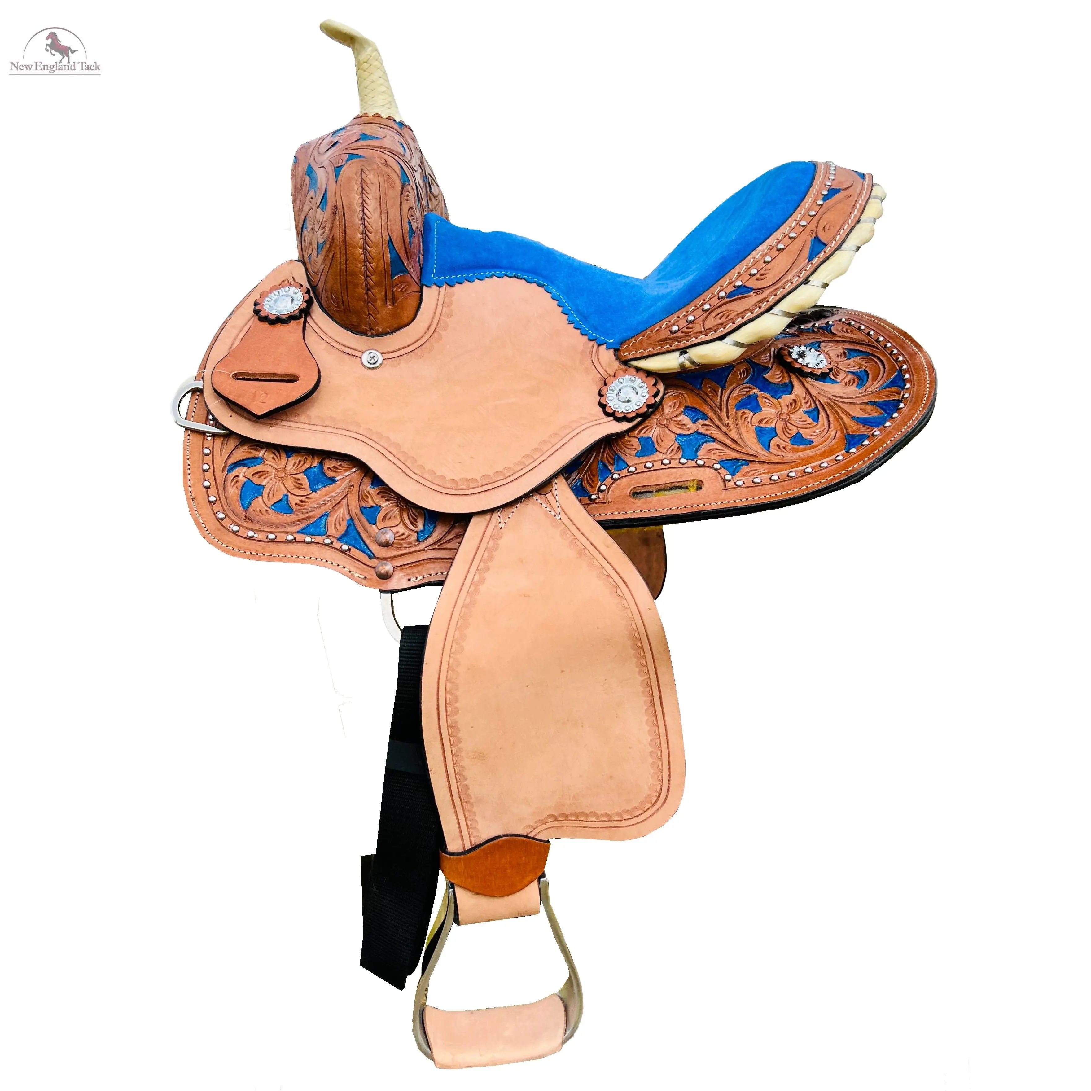 Western Horse Saddle-Barrel Trail Youth-Kids Leather 10