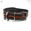 Handcrafted Argentinian Leather Dog Collar with Floral Tooling - Premium Quality NewEngland Tack