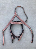 Western Leather Tooled Horse Saddle Tack Set Bridle + Breast Collar - NewEngland Tack
