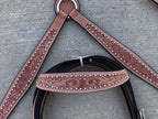Western Leather Tooled Horse Saddle Tack Set Bridle + Breast Collar - NewEngland Tack