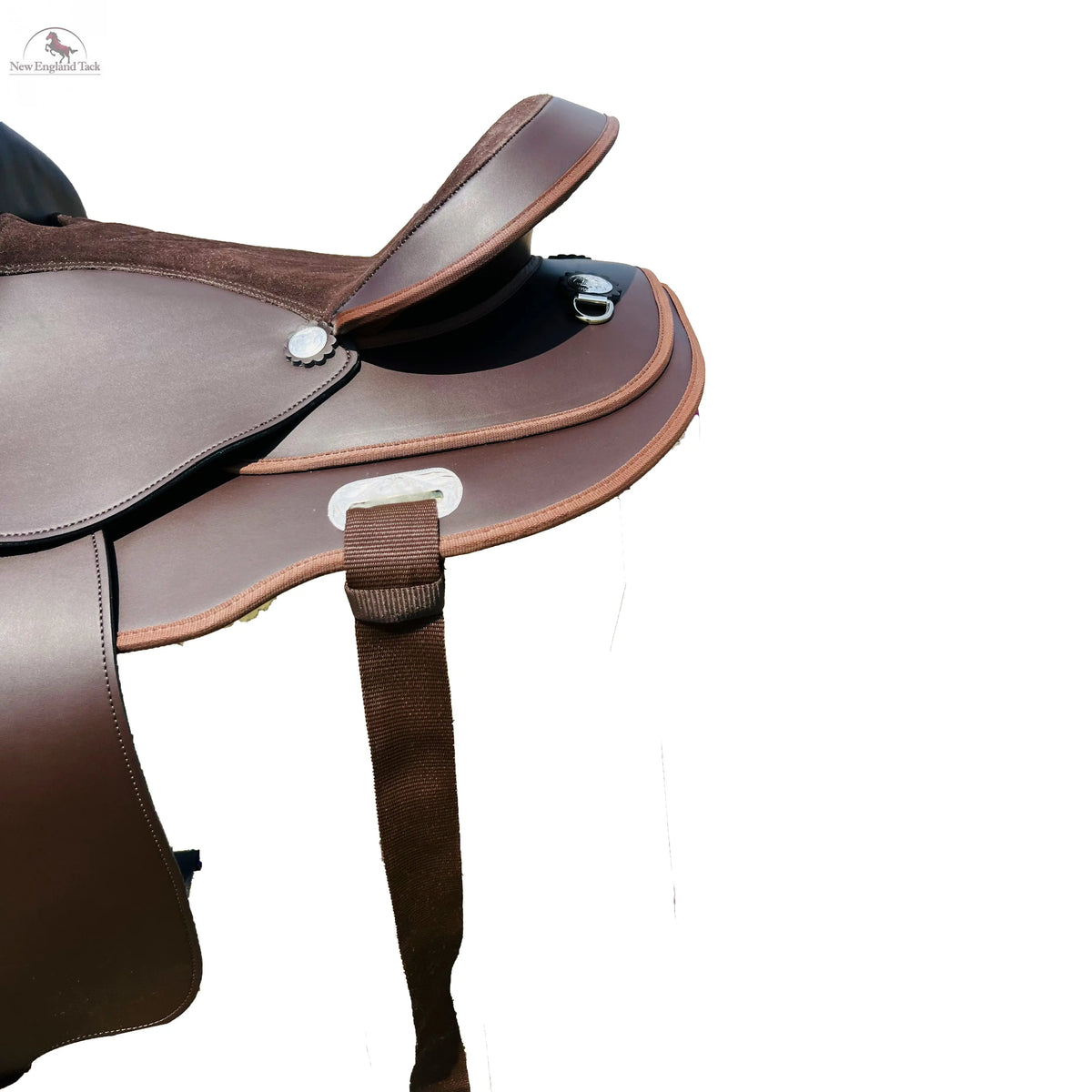 Western trail Horse Synthetic Round Skirt Leather Pleasure Saddle NewEngland Tack