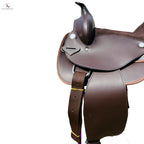 Western trail Horse Synthetic Round Skirt Leather Pleasure Saddle NewEngland Tack
