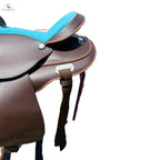 Western trail Horse Synthetic Round Skirt Leather Pleasure Saddle NewEngland Tack