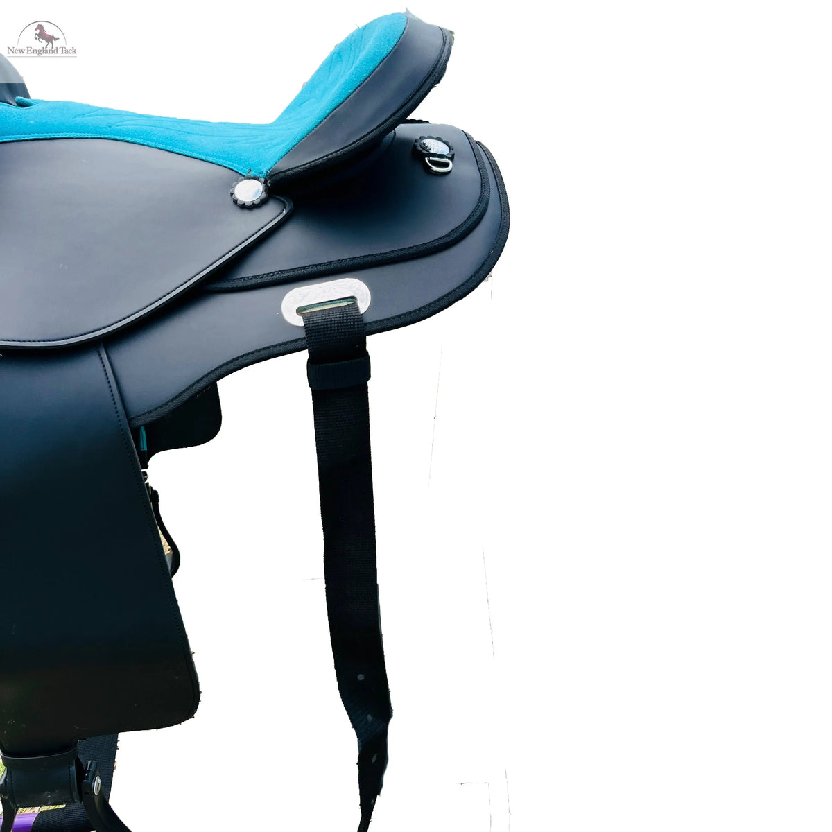 Western trail Horse Synthetic Round Skirt Leather Pleasure Saddle NewEngland Tack